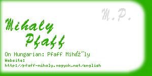 mihaly pfaff business card